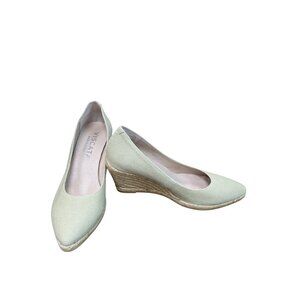 Viscata Barcelona Green Espadrille Wedge Shoes heels Size 39/8 SKU 9242
